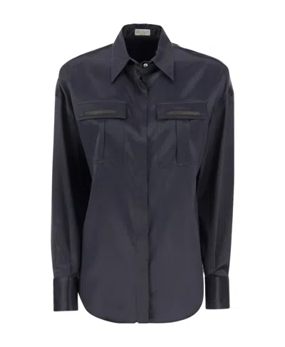 BRUNELLO CUCINELLI BRUNELLO CUCINELLI LONG-SLEEVED STRETCHED SHIRT