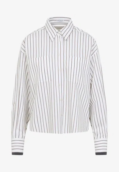 BRUNELLO CUCINELLI LONG-SLEEVED STRIPED SHIRT