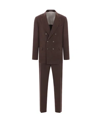 BRUNELLO CUCINELLI BRUNELLO CUCINELLI DOUBLE BREASTED TWO-PIECE TAILORED SUIT
