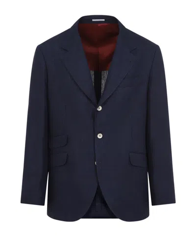 Brunello Cucinelli Long-sleeved Suit Coat In Black