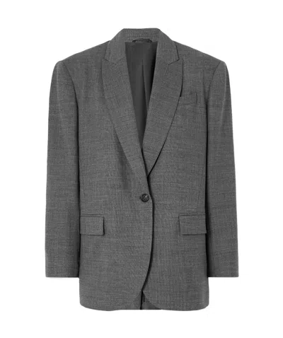 Brunello Cucinelli Long-sleeved Suit Coat In Black