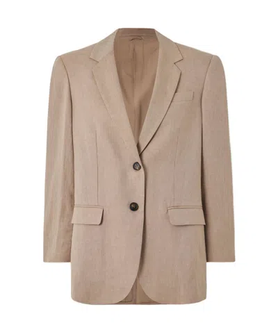 Brunello Cucinelli Long-sleeved Suit Coat In Nude