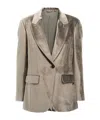 Brunello Cucinelli Single-breasted Chenille Blazer Blazer And Suits Gray In Gray