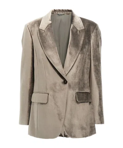 BRUNELLO CUCINELLI BRUNELLO CUCINELLI SINGLE-BREASTED LONG SLEEVED BLAZER