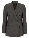 Brunello Cucinelli Blazer Tweed Monile In Gray
