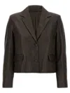 Brunello Cucinelli Blazer Nappa Monile Blazer And Suits Brown In Green