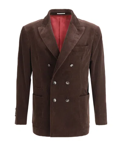 BRUNELLO CUCINELLI BRUNELLO CUCINELLI DOUBLE BREASTED LONG SLEEVED BLAZER