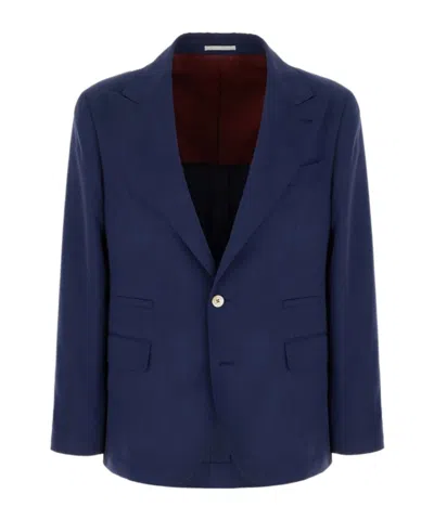 BRUNELLO CUCINELLI SINGLE-BREASTED SILK JACKET