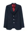 Brunello Cucinelli Navy Deconstructed Jacket With Tailored Silhouette In Black