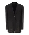 Brunello Cucinelli Transparent-insert Single-breasted Blazer In Black