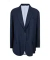 Brunello Cucinelli Buttoned Flap-pocket Blazer In Blue