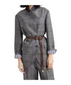 Brunello Cucinelli Prince Of Wales Pattern Blazer In Gray