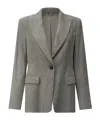 Brunello Cucinelli Single-breasted Suede-leather Blazer In Gray