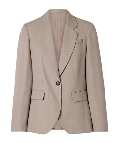 Brunello Cucinelli Long-sleeved Suit Jacket In Pink