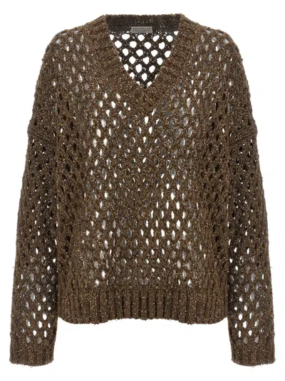 BRUNELLO CUCINELLI BRUNELLO CUCINELLI CUT-OUT KNITTED JUMPER