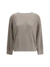 Brunello Cucinelli Ribbed Crew Neck Knitwear With Lurex Shine