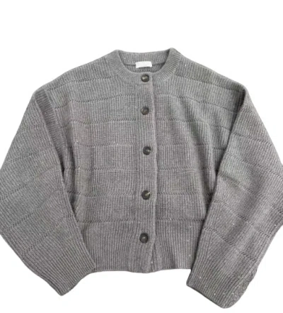 Brunello Cucinelli Long-sleeved Sweater In Gray