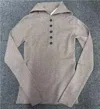 Brunello Cucinelli Lapel Long Sleeve Sweater In Gray