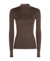 Brunello Cucinelli Ribbed-knit Cashmere And Silk-blend Top In Brown