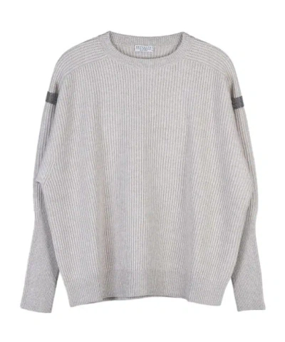 Brunello Cucinelli Long-sleeved Sweater In Beige