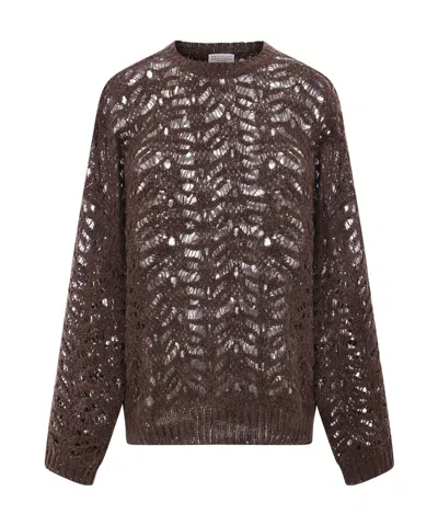 BRUNELLO CUCINELLI BRUNELLO CUCINELLI SEQUIN-EMBELLISHED CREWNECK JUMPER