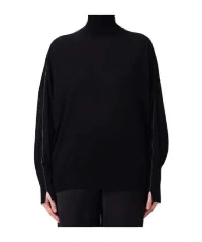 Brunello Cucinelli Long-sleeved Sweater In Schwarz