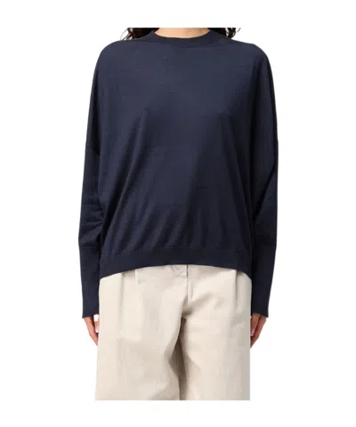 Brunello Cucinelli Long-sleeved Sweater In Blau