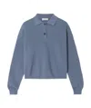 Brunello Cucinelli English Rib Cotton Polo-style Jersey With Jewellery In Blue