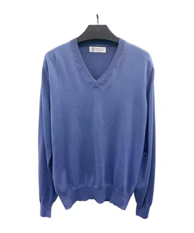 Brunello Cucinelli Long-sleeved Sweater In Blue