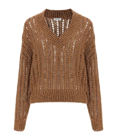 BRUNELLO CUCINELLI BRUNELLO CUCINELLI V-NECK DROP SHOULDER JUMPER