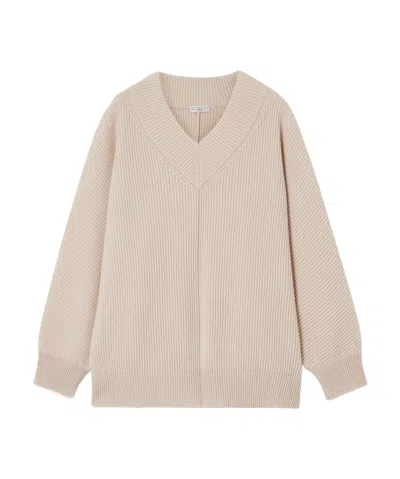 Brunello Cucinelli Long-sleeved Sweater In Brown