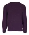 Brunello Cucinelli Crewneck Sweater With Raglan Sleeves And Speckled Pattern In Burgundy