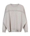 Brunello Cucinelli Long-sleeved Sweater In Gray