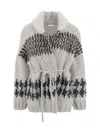 Brunello Cucinelli Opera Prince Of Wales Cardigan In Gray