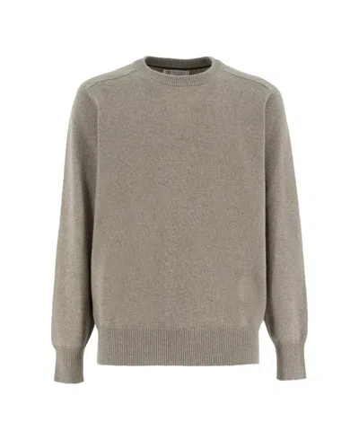 Brunello Cucinelli Long-sleeved Sweater In Gray