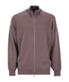 Brunello Cucinelli Men High-necked Cashmere Cardigan With Zip In Gray