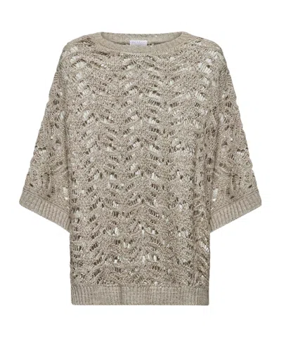Brunello Cucinelli Long-sleeved Sweater In Nude