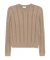 Shop Brunello Cucinelli Cable-knit Sweater In Nude