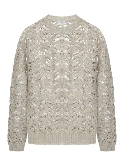 BRUNELLO CUCINELLI BRUNELLO CUCINELLI SEQUIN-EMBELLISHED CREWNECK JUMPER