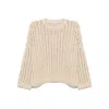 Brunello Cucinelli Open-knit Sweater In Nude