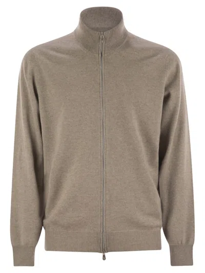 Brunello Cucinelli Long-sleeved Sweater In Brown