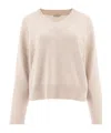 Brunello Cucinelli Paper Yarn And Mohair Sweater With Lurex Effect In Nude