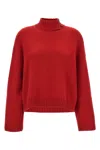 Brunello Cucinelli Monili Cashmere Turtleneck Sweater In Red