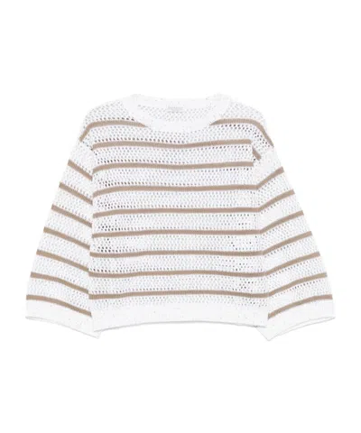 Brunello Cucinelli Long-sleeved Sweater In White