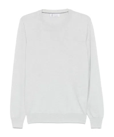 Brunello Cucinelli Long-sleeved Sweater In White