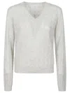 Brunello Cucinelli Women Maglia Con Scollo A V In White