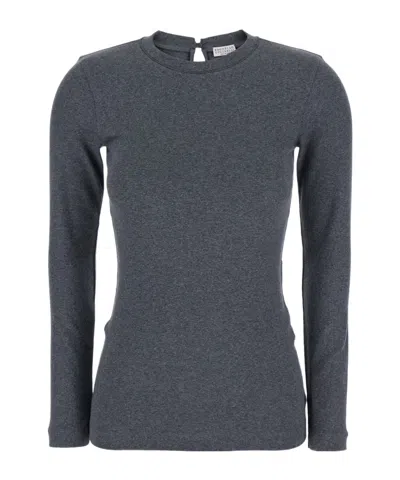 BRUNELLO CUCINELLI BRUNELLO CUCINELLI EMBELLISHED KNITTED JUMPER