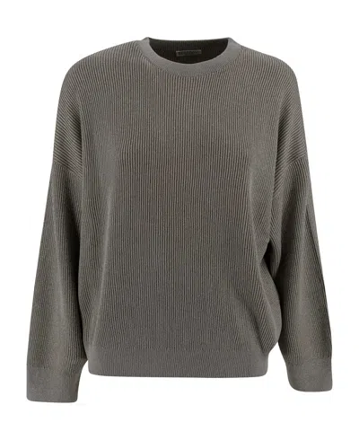 Brunello Cucinelli Long-sleeved Tops In Gray