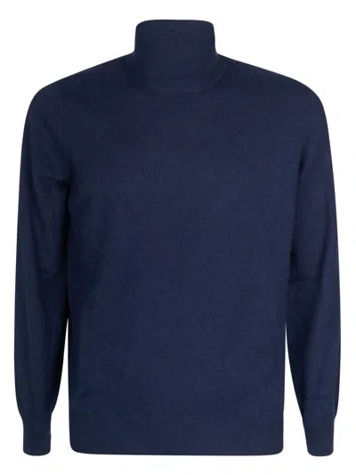 Brunello Cucinelli Long-sleeved Turtleneck Jumper In Blu