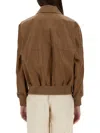 Brunello Cucinelli Long Sleeved Zipped Jacket For Women In Brown